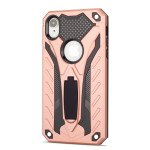 Wholesale iPhone Xr 6.1in Armor Knight Kickstand Hybrid Case (Rose Gold)